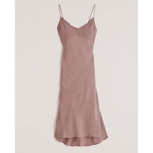 Faux silk slip midi dress